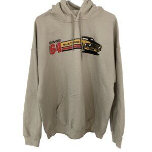 Ford Mustang Beige Hoodie Since 1964 Graphic Design XL Lightweight Sweatshirt
